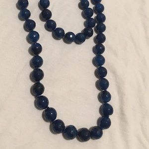 Dark Blue Beaded Necklace
